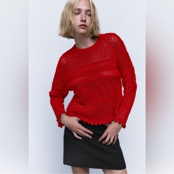 Zara red knit sweater - Picture 4 of 5